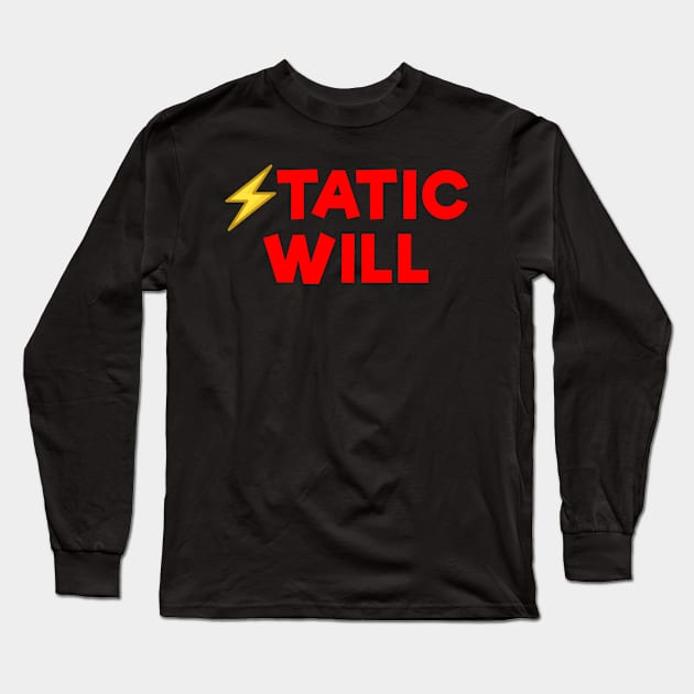 Static will Red Long Sleeve T-Shirt by Dolta